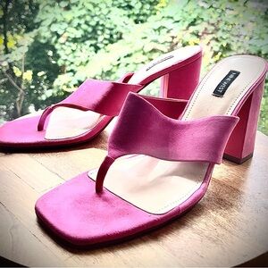 Nine West Fuchsia Block Heel Sandals